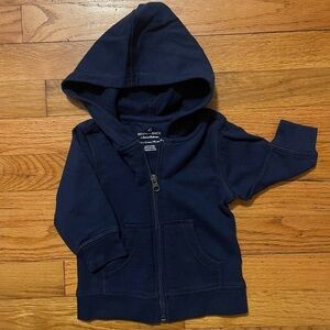 HA: Moon & Back | Navy Blue Zipup Hoodie | 6-12 mo